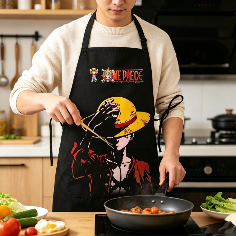 Kitchen Baking Items - Apron Luffy One Piece Bermotif Kartun