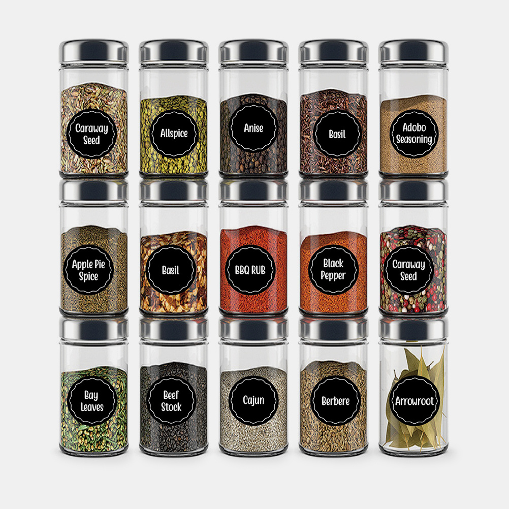 Kitchen Baking Organization - 144pcs Stiker Label Bumbu Persegi Panjang