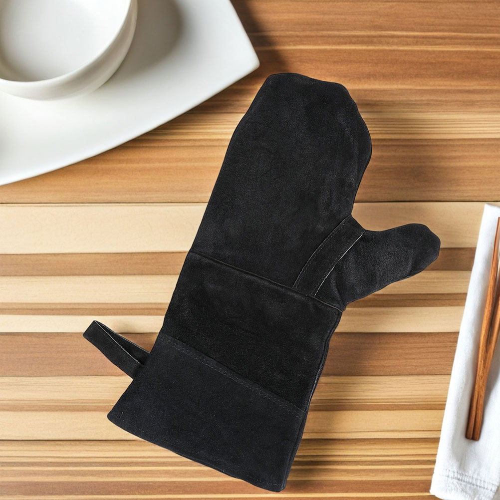 Kitchen Baking Oven - 3Pcs Sarung Tangan Oven Hitam Tahan