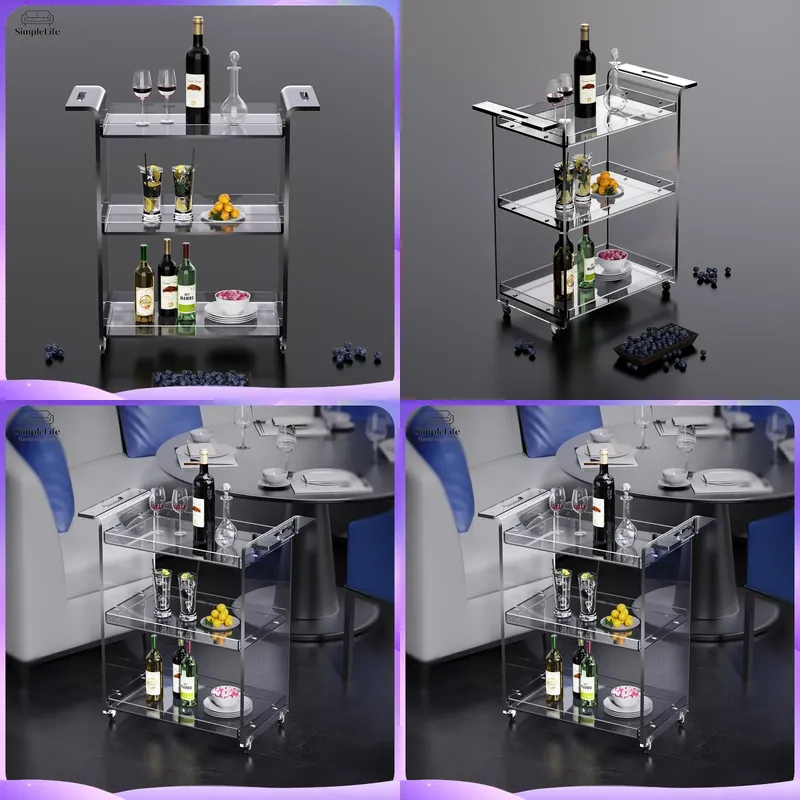 Kitchen Baking Organization - Troli Dapur Modern 3 Tingkat dengan