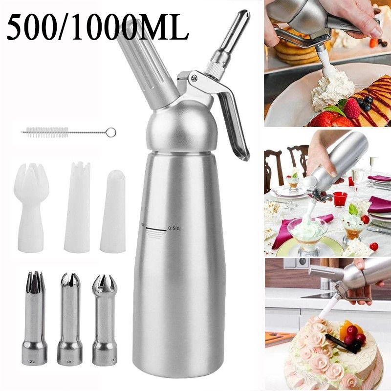 Piping Bag Disposable - Botol hisap busa krim 500/1000ml, pistol