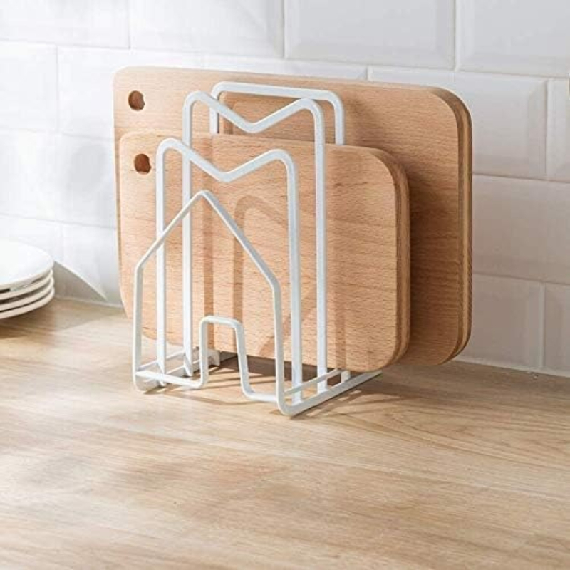 Kitchen Baking Tray Organiser - 1Pc Penyangga Tutup Panci Warna Putih