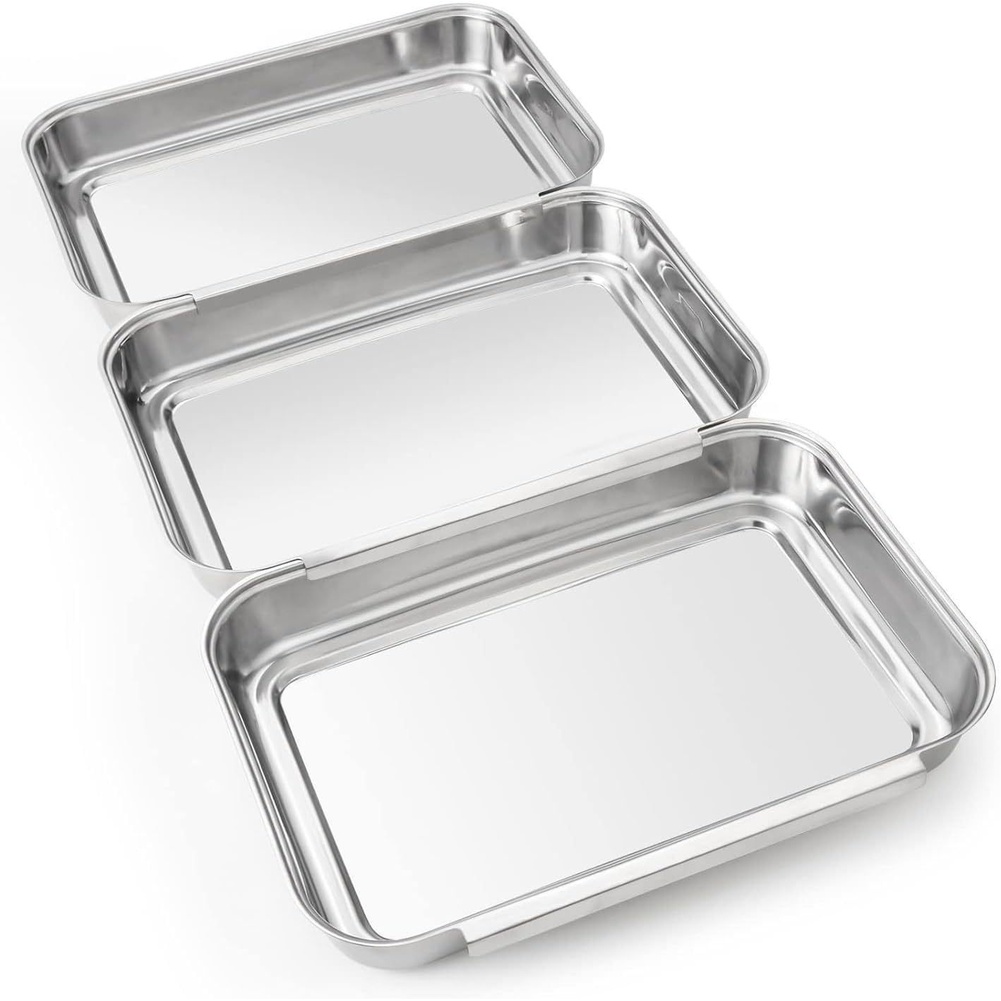 Kitchen With Baking Station - 3Pcs Set Nampan Bumbu Stainless Steel