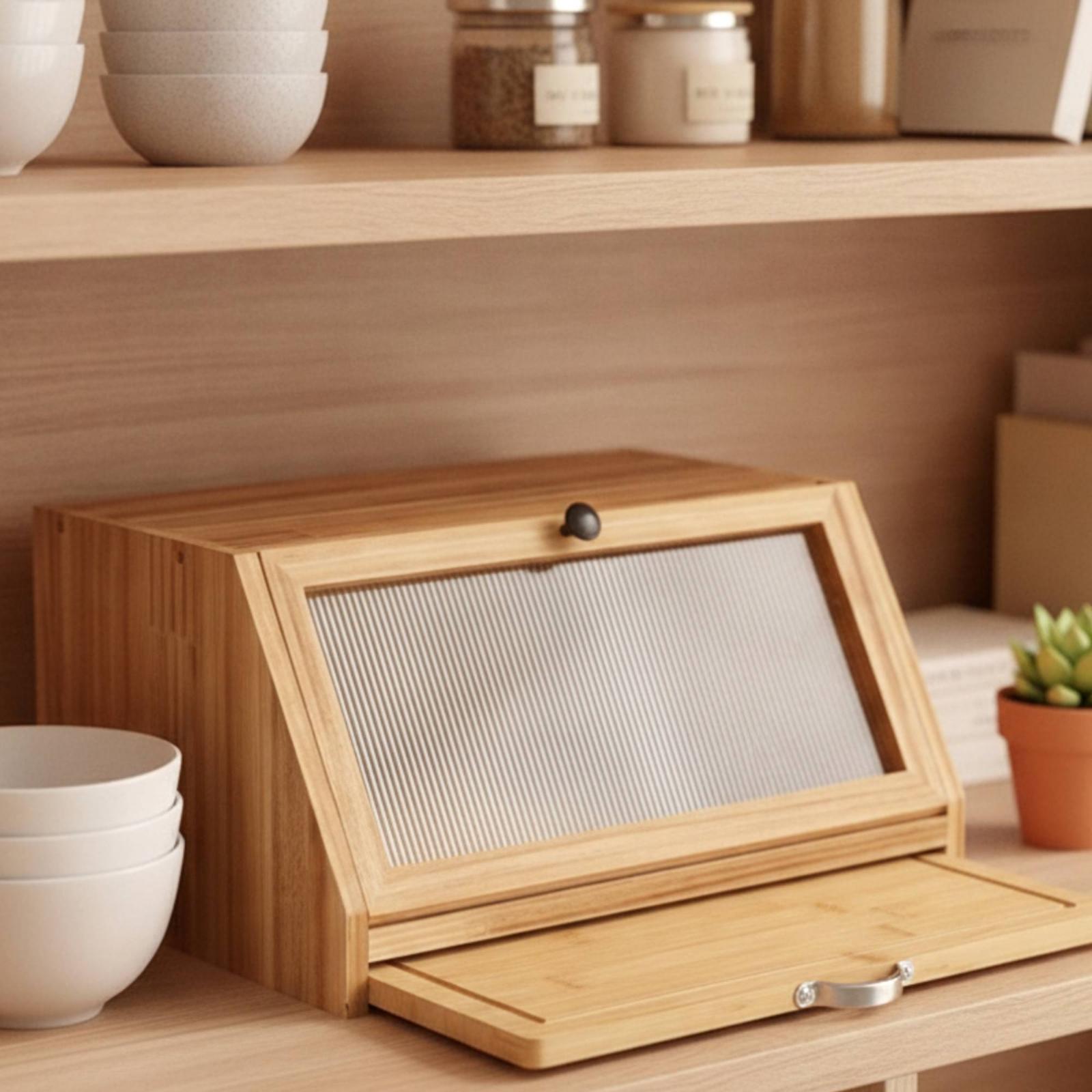 Lemari Penyimpanan Roti Akrili - Kitchen Baking Organization ulasan dan harga