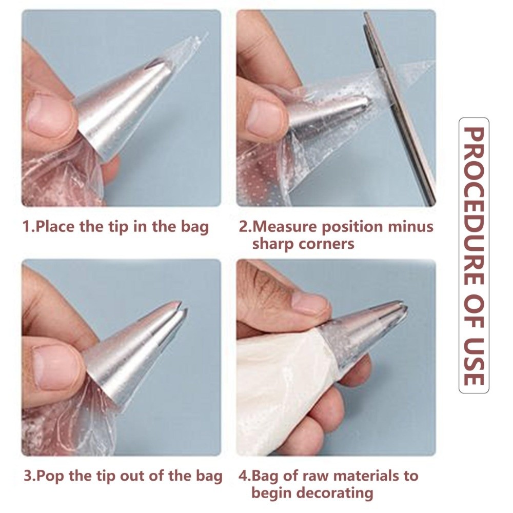 100Pcs Kantong Kue Sekali Paka - Piping Bag Disposable ulasan dan harga