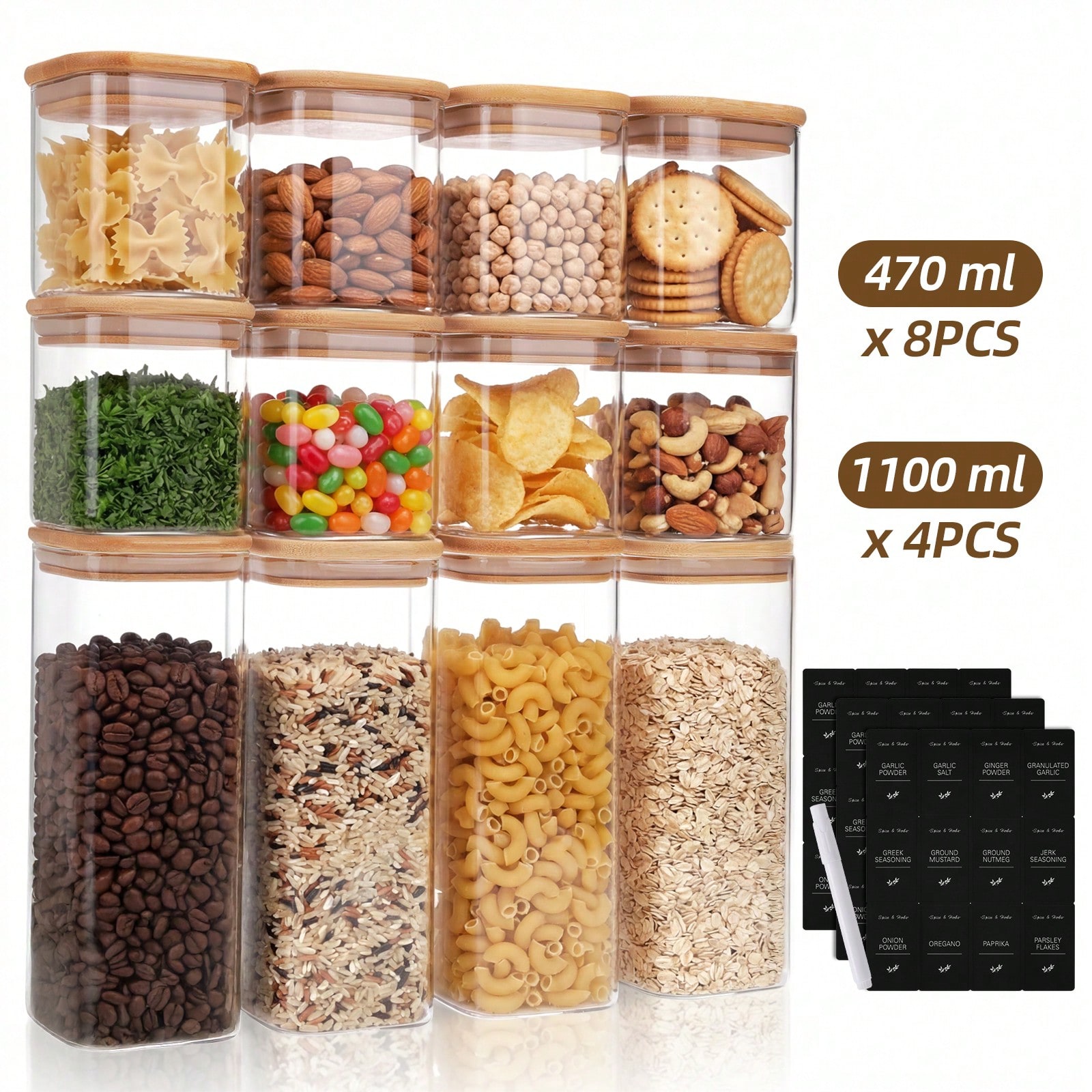 Tomnk 12pcs Wadah Penyimpanan  - Kitchen Baking Organization ulasan dan harga