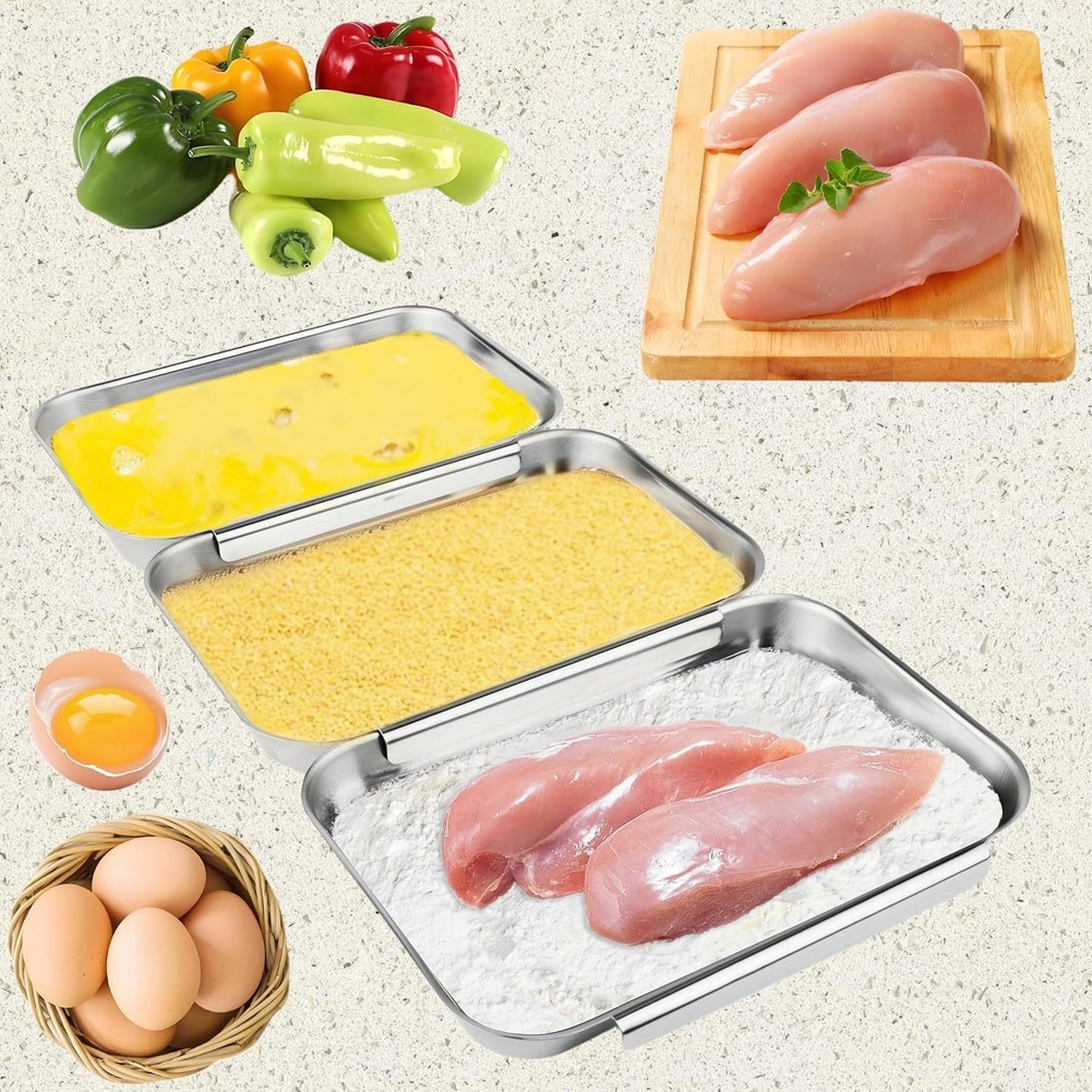 3Pcs Set Nampan Bumbu Stainles - Kitchen With Baking Station ulasan dan harga